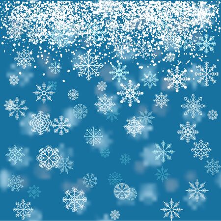 Christmas holiday background with snowflakes. Winter pattern. Vector illustrationのイラスト素材