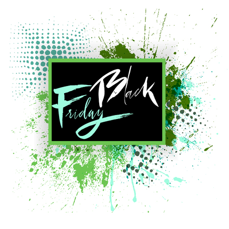 Black Friday Sale Vector Illustration for your design, poster or banner. Hand drawn grunge letteringのイラスト素材