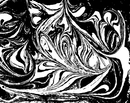 Vector black and white marbled abstract background. Liquid pattern. Grunge vector textureのイラスト素材