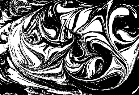 Vector black and white marbled abstract background. Liquid pattern. Grunge vector textureのイラスト素材