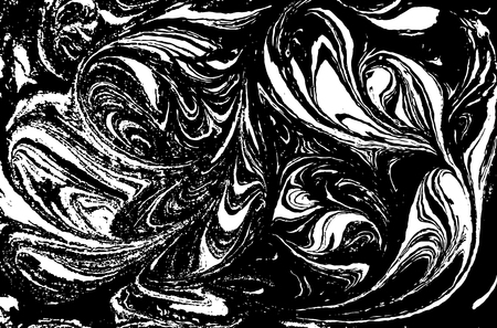 Vector black and white marbled abstract background. Liquid pattern. Grunge vector textureのイラスト素材