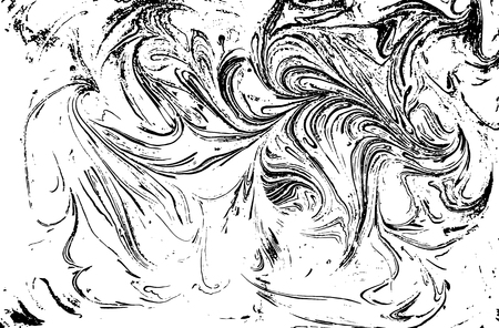 Vector black and white marbled abstract background. Liquid pattern. Grunge vector textureのイラスト素材