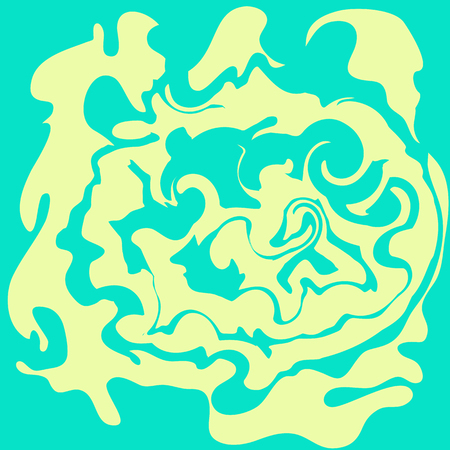 Mix of a mint and yellow paint. Abstract marbling texture. Ebru technique. Cover design for party invitation. Vector illustrationのイラスト素材