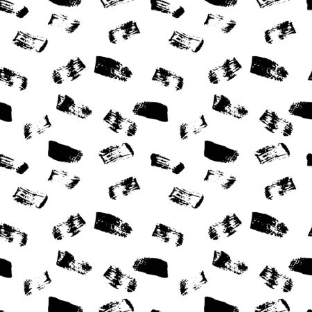 Seamless vector handmade abstract brush strokes background. Ink grunge pattern.のイラスト素材
