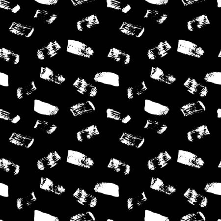 Seamless vector handmade abstract brush strokes background. Ink grunge pattern.のイラスト素材