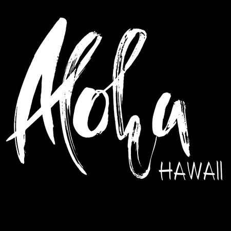 Conceptual hand drawn phrase Aloha. Lettering design for posters, t-shirts, cards, invitations, banners. Vector illustrationのイラスト素材