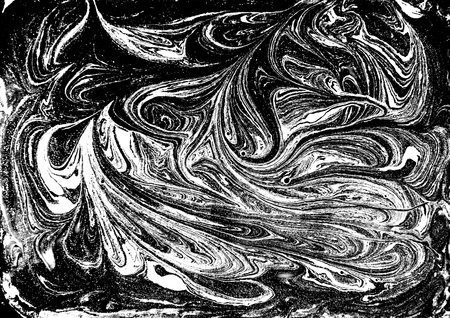 Liquid black and white marbled pattern. Monochrome background.の写真素材