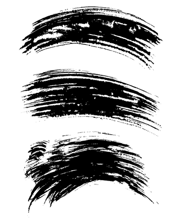 Black ink vector brush strokes isolated on white background. Vector illustration. Grunge textureのイラスト素材