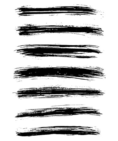 Black ink vector brush strokes isolated on white background. Vector illustration. Grunge textureのイラスト素材