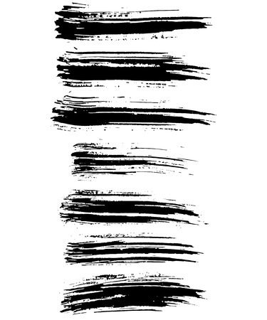 Black ink vector brush strokes isolated on white background. Vector illustration. Grunge textureのイラスト素材