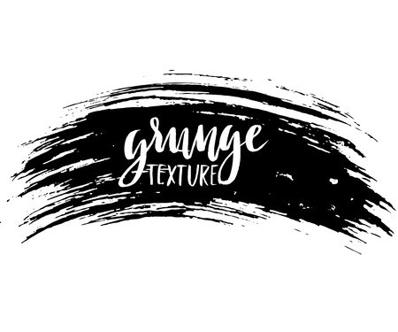 Black ink vector brush strokes isolated on white background. Vector illustration. Grunge textureのイラスト素材
