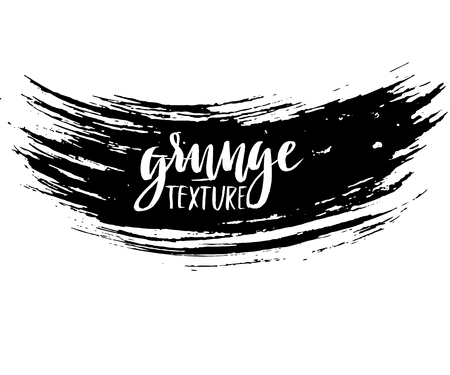 Black ink vector brush strokes isolated on white background. Vector illustration. Grunge textureのイラスト素材