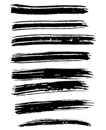 Black ink vector brush strokes. Vector illustration. Grunge textureのイラスト素材