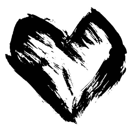 Grunge heart. Valentine day print. Vector illustrationのイラスト素材