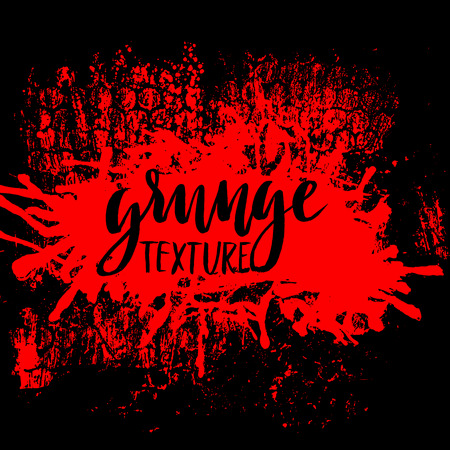 Red grunge background with splats and drops. Vector illustrationのイラスト素材