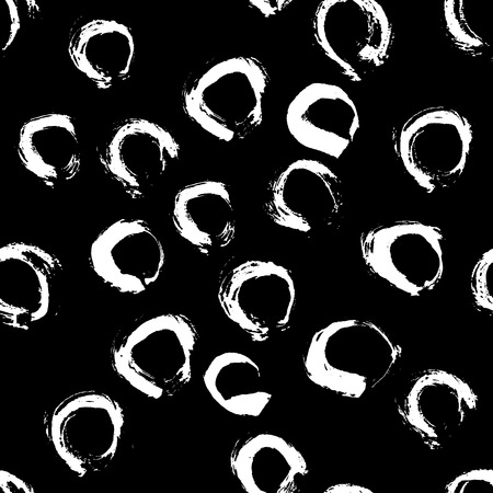 Seamless pattern with hand drawn grunge circles. Ink vector illustration. Hand drawn ornament for wrapping paper.のイラスト素材