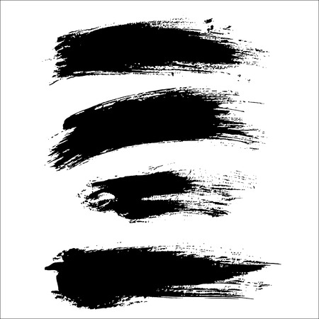 Black ink vector brush strokes. Vector illustration. Grunge textureのイラスト素材