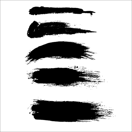 Black ink vector brush strokes. Vector illustration. Grunge textureのイラスト素材