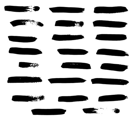 Black ink vector brush strokes. Vector illustration. Grunge textureのイラスト素材