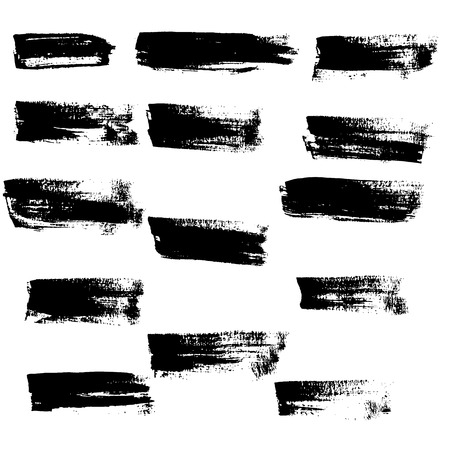 Black ink vector brush strokes. Vector illustration. Grunge textureのイラスト素材