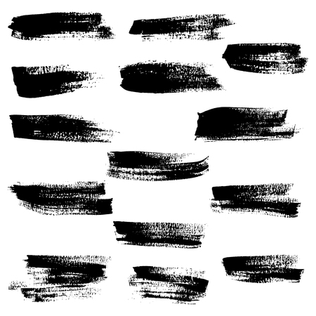 Black ink vector brush strokes. Vector illustration. Grunge textureのイラスト素材