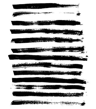 Black ink vector brush strokes. Vector illustration. Grunge textureのイラスト素材