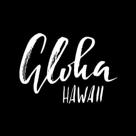 Conceptual hand drawn phrase Aloha. Lettering design for posters, t-shirts, cards, invitations, banners. Vector illustrationのイラスト素材