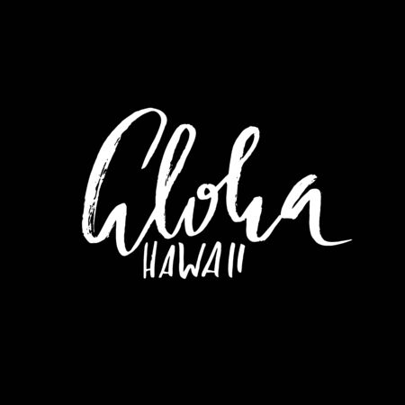 Conceptual hand drawn phrase Aloha. Lettering design for posters, t-shirts, cards, invitations, banners. Vector illustrationのイラスト素材