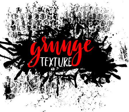 Splatter Paint Texture. Grunge background. Black Blot of Ink. Place for Text. Grungy Effect Stump. Vector illustrationのイラスト素材