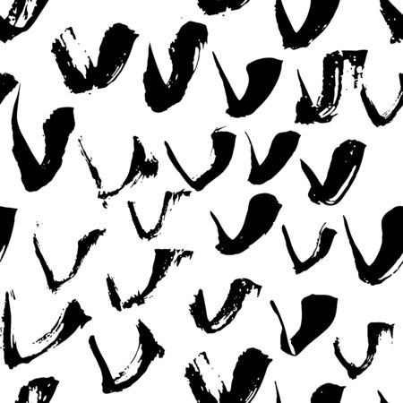 Seamless handdrawn background. Grunge ink texture with check marks. Vector illustrationのイラスト素材
