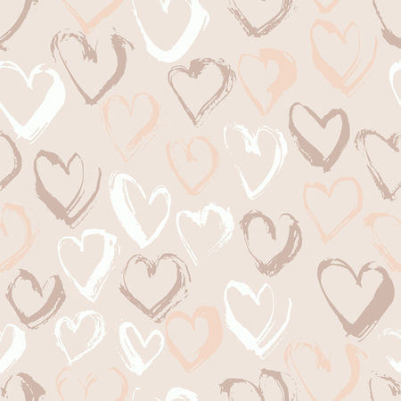 Abstract seamless heart pattern. Ink illustration. Black and red background.のイラスト素材