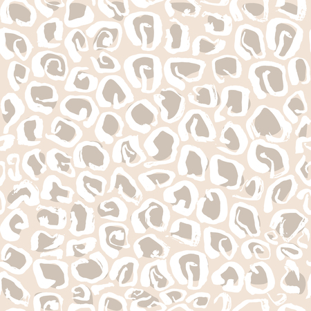 Vector illustration Leopard print seamless pattern. Beige background. Vector illustrationのイラスト素材