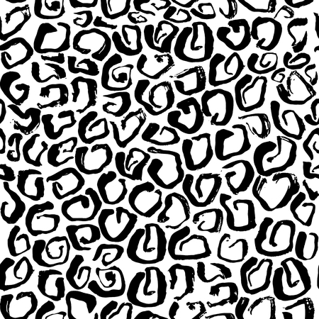 Vector illustration Leopard print seamless background pattern. Black and white background. Vector illustrationのイラスト素材