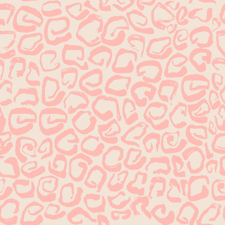 Vector illustration Leopard print seamless pattern. Beige and pink background. Vector illustrationのイラスト素材