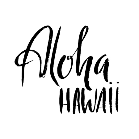 Conceptual hand drawn phrase Aloha. Lettering design for posters, t-shirts, cards, invitations, banners. Vector illustrationのイラスト素材