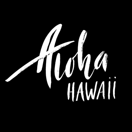 Conceptual hand drawn phrase Aloha. Lettering design for posters, t-shirts, cards, invitations, banners. Vector illustrationのイラスト素材