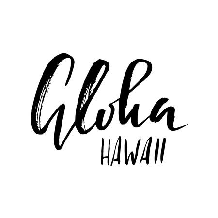 Conceptual hand drawn phrase Aloha. Lettering design for posters, t-shirts, cards, invitations, banners. Vector illustrationのイラスト素材