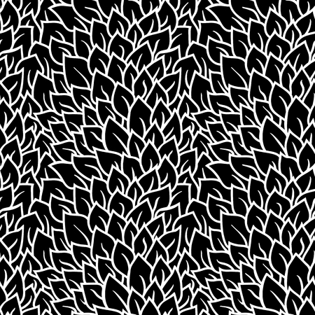 Seamless pattern. Graphic ornament. Floral stylish background. Vector repeating texture with stylized leaves.のイラスト素材