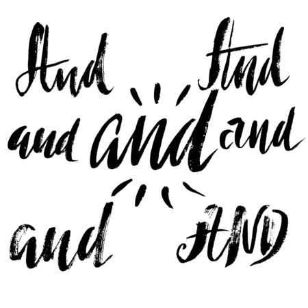Set of vector hand written pretexts and. Sketched calligraphic design elements. Vector illustration.のイラスト素材