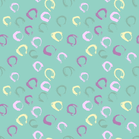 Seamless pattern with hand drawn grunge circles. Ink vector illustration. Hand drawn ornament for wrapping paper.のイラスト素材
