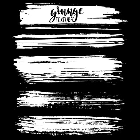White ink vector brush strokes. Vector illustration. Grunge textureのイラスト素材