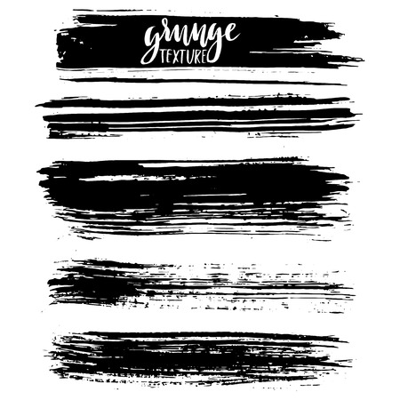 Black ink vector brush strokes. Vector illustration. Grunge textureのイラスト素材