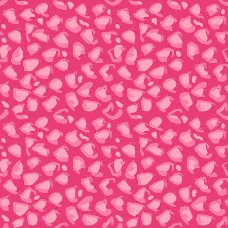 Vector illustration leopard print seamless pattern. Pink hand drawn backgroundのイラスト素材
