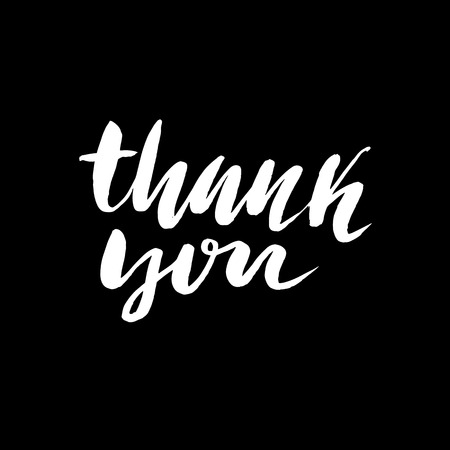 Thank You handwritten inscription. Hand drawn lettering. Thanks card. Vector illustrationのイラスト素材