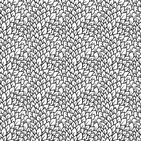 Seamless pattern. Graphic ornament. Floral stylish background. Vector repeating texture with stylized leaves.のイラスト素材