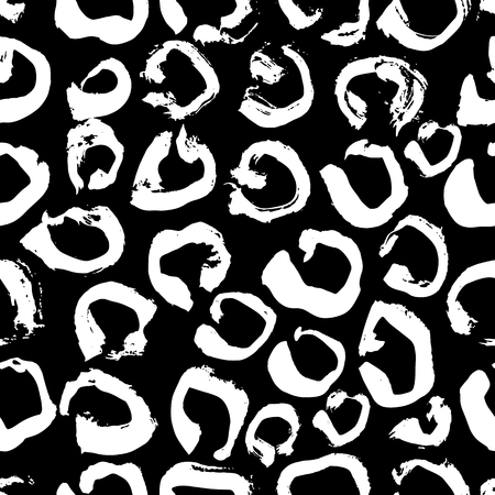 Vector illustration Leopard print seamless background pattern. Black and white background. Vector illustrationのイラスト素材