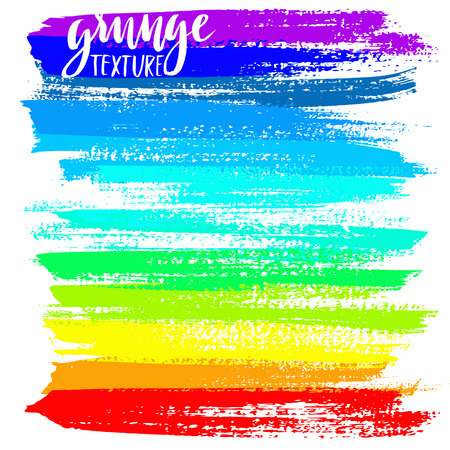 Black ink vector brush strokes. Vector illustration. Grunge rainbow textureのイラスト素材