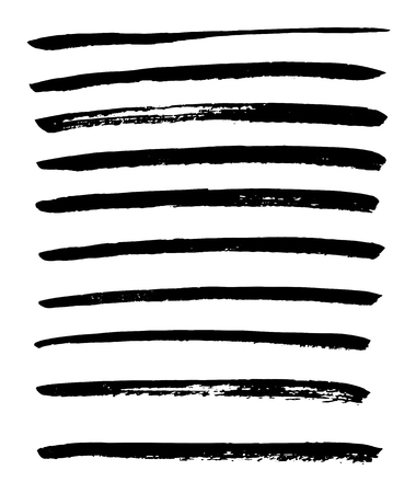 Black ink vector brush strokes. Vector illustration. Grunge textureのイラスト素材