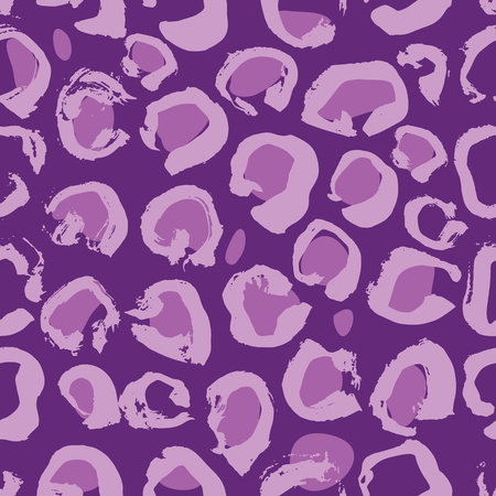 Vector illustration Leopard print seamless background pattern. Purple background. Vector illustrationのイラスト素材