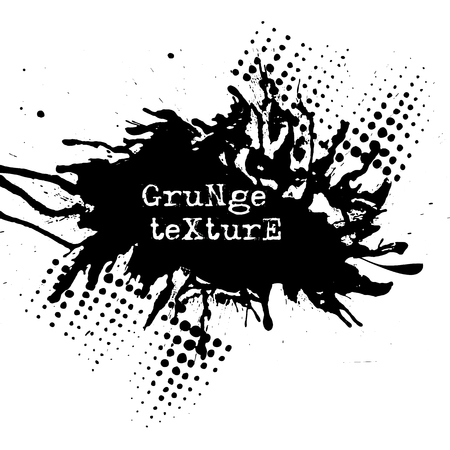 Splatter Paint Texture. Grunge background. Black Blot of Ink. Place for Text. Grungy Effect Stump. Vector illustrationのイラスト素材